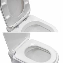 Nuie Luxury D-Shape Soft Close Toilet Seat with Top Fix, Quick Release - NTS004 -TOILET ACCESSORIES shop Luxury D Shape Soft Close Top Fixing Quick Release Toilet Seat NTS004 d2 375