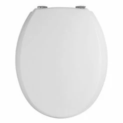 Nuie - Traditional Round Wooden Seat, Bottom-fix - Chrome Hinges - NTS302