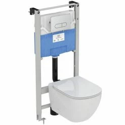 Ideal Standard Oleas P1 Matt Chrome Pneumatic Dual Flush Plate - R0116JG -TOILET ACCESSORIES shop R0116JG D2 460 3