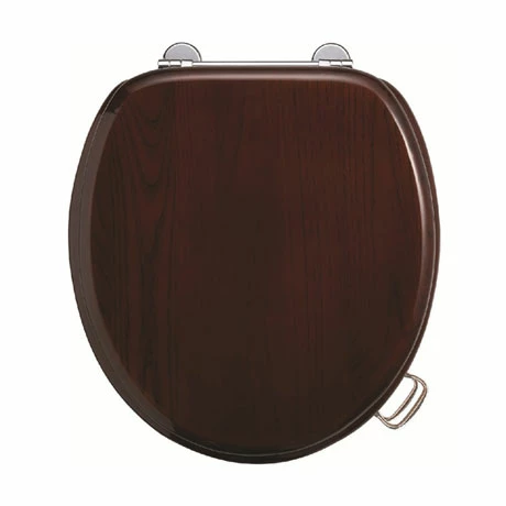 Burlington Bar Hinged Mahogany Toilet Seat with Lift Handles 3 Burlington Bar Hinged Mahogany Toilet Seat with Lift Handles