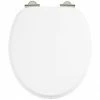 Burlington Soft Close Toilet Seat with Chrome Hinges - Matt White 2 Burlington Soft Close Toilet Seat with Chrome Hinges - Matt White -TOILET ACCESSORIES shop S45 P