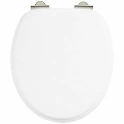 Burlington Soft Close Toilet Seat with Chrome Hinges - Matt White