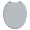 Burlington Soft Close Toilet Seat with Chrome Hinges - Classic Grey -TOILET ACCESSORIES shop S46 P