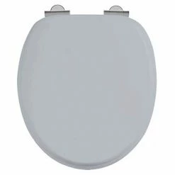 Burlington Soft Close Toilet Seat with Chrome Hinges - Classic Grey