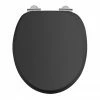 Burlington Soft Close Toilet Seat with Chrome Hinges - Matt Black -TOILET ACCESSORIES shop S48 P