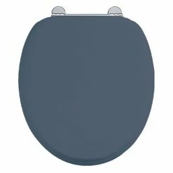 Burlington Soft Close Toilet Seat with Chrome Hinges - Blue