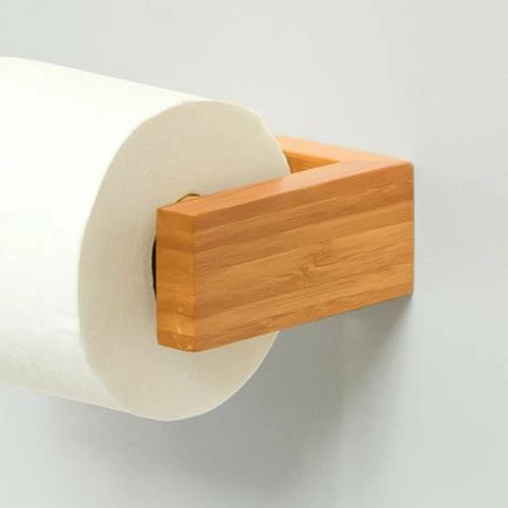 Slimline Toilet Roll Holder Bamboo 4 Slimline Toilet Roll Holder Bamboo - Image 2