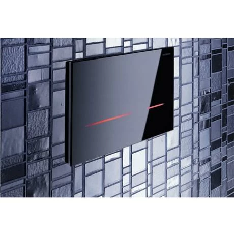 Geberit - Touchless Dual Flush for UP720 Cistern - Sigma80 - Black Glass 4 Geberit - Touchless Dual Flush for UP720 Cistern - Sigma80 - Black Glass - Image 2