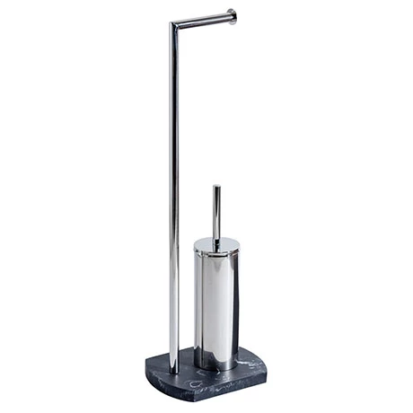 Trafalgar Anthracite Marble Effect Freestanding Toilet Roll & Toilet Brush Holder 3 Trafalgar Anthracite Marble Effect Freestanding Toilet Roll & Toilet Brush Holder