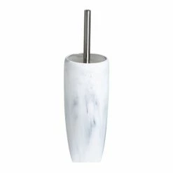 Trafalgar White Marble Effect Polyresin Toilet Brush Holder