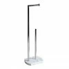 Trafalgar White Marble Effect Freestanding Toilet Roll & Spare Paper Holder -TOILET ACCESSORIES shop TRWSPC P