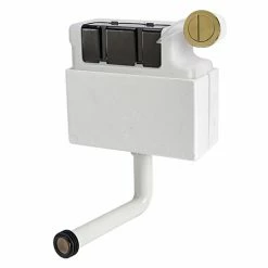 Venice Concealed WC Cistern with Brushed Brass Push Button Flush