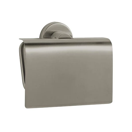 Venice Brushed Nickel Toilet Roll Holder with Cover 3 Venice Brushed Nickel Toilet Roll Holder with Cover