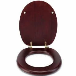 Croydex Mahogany Effect Solid Wood Toilet Seat with Brass Effect Fixings 12 Croydex Mahogany Effect Solid Wood Toilet Seat with Brass Effect Fixings -TOILET ACCESSORIES shop WL515202 ai4 460