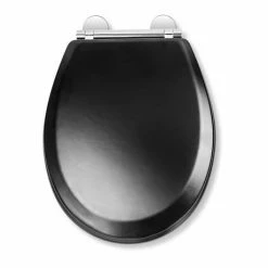 Croydex Lene Black Flexi-Fix Toilet Seat with Soft Close and Quick Release - WL601121H -TOILET ACCESSORIES shop WL601121H D2 460