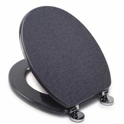 Croydex Flexi-Fix Dove Granite Effect Anti-Bacterial Toilet Seat - WL601931H