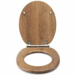 Croydex Flexi-Fix Ontario Teak Effect Anti-Bacterial Toilet Seat with Soft Close and Quick Release - WL602086H -TOILET ACCESSORIES shop WL602086H ai3 460