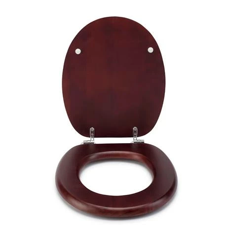 Croydex Flexi-Fix Davos Mahogany Effect Solid Pine Anti-Bacterial Toilet Seat - WL602252H 6 Croydex Flexi-Fix Davos Mahogany Effect Solid Pine Anti-Bacterial Toilet Seat - WL602252H - Image 4