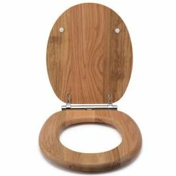 Croydex Flexi-Fix Rutland Solid Oak Anti-Bacterial Toilet Seat with Soft Close and Quick Release - WL602376H -TOILET ACCESSORIES shop WL602376H ai2 460