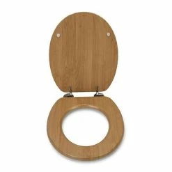 Croydex Tramonti Oak Effect Flexi-Fix Toilet Seat - WL610576H -TOILET ACCESSORIES shop WL610576H D2 460