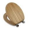 Croydex Tramonti Oak Effect Flexi-Fix Toilet Seat - WL610576H -TOILET ACCESSORIES shop WL610576H P