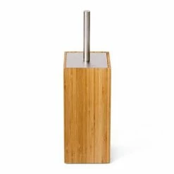 Wooden Toilet Brush & Holder Bamboo -TOILET ACCESSORIES shop WTBHBB D2 460