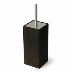 Wooden Toilet Brush & Holder Dark Oak