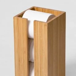 Wooden Spare Toilet Roll Storage Box Bamboo -TOILET ACCESSORIES shop WTRBBB D3 460