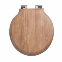 Imperial Etoile Soft Close Toilet Seat with Chrome Hinges - Natural Oak