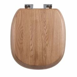 Imperial Radcliffe Soft Close Toilet Seat with Chrome Hinges - Natural Oak