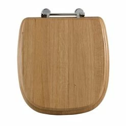 Imperial Radcliffe Standard Toilet Seat with Chrome Hinges - Natural Oak