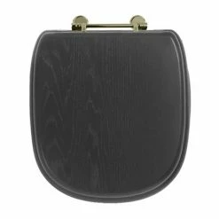 Imperial Radcliffe Standard Toilet Seat with Antique Gold Hinges - Wenge