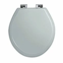 Imperial Oval Soft Close Toilet Seat with Chrome Hinges - Grey Ecru