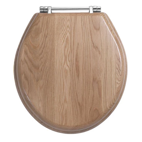 Imperial Oval Standard Toilet Seat with Chrome Hinges - Natural Oak 3 Imperial Oval Standard Toilet Seat with Chrome Hinges - Natural Oak