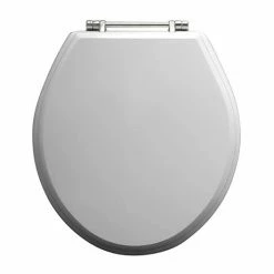 Imperial Oval Standard Toilet Seat with Chrome Hinges - Gloss White