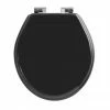 Imperial Oval Soft Close Toilet Seat with Chrome Hinges - High Gloss Black -TOILET ACCESSORIES shop XX500SS150SN P